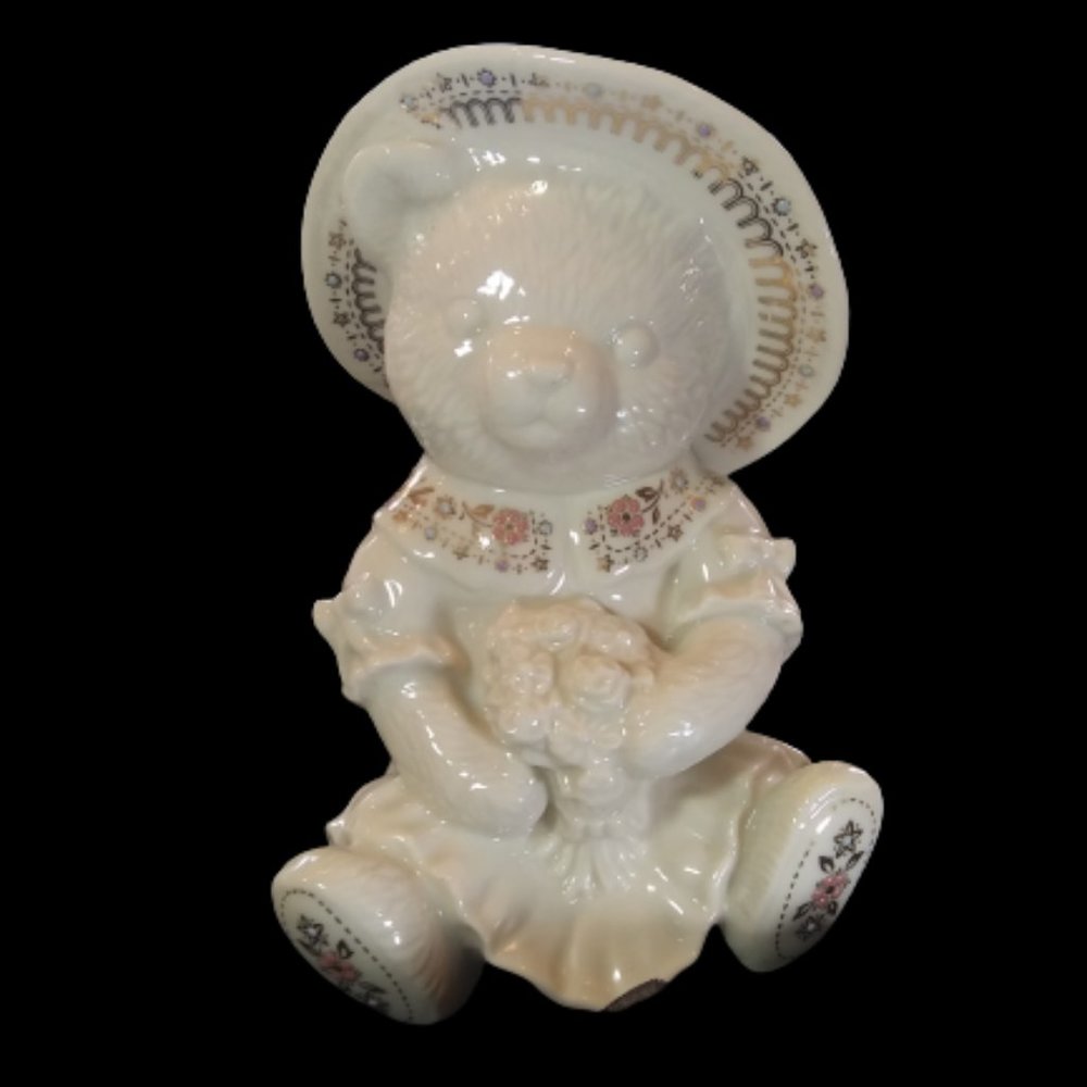 Lenox Made in USA Girl Teddy Bear Artisan Event China Jewels Collection
